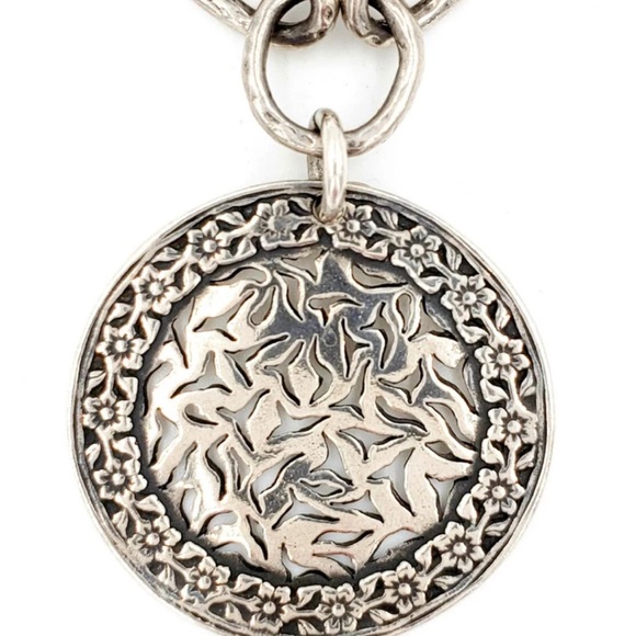 252. Signed Silpada “Sunburst” Sterling Silver and Leather Pendant Necklace - Picture 9 of 13